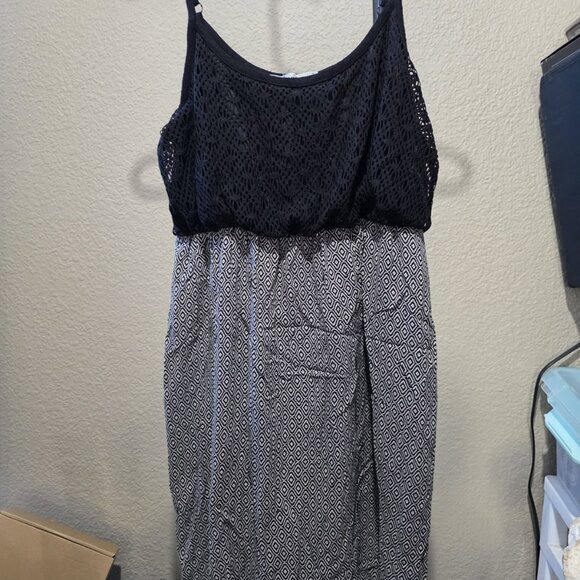 Maurices Boho Chic Black Tan Patterned Dress Above Knee Women's Size 0 - Picture 1 of 5